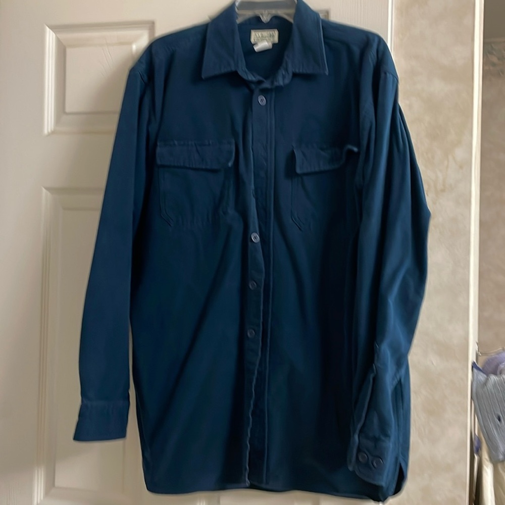 LL Bean men’s L regular Chamois shirt.  Blue. Very good condition $25